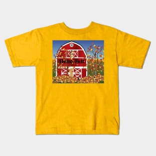 Hello, Fall farm barn autumn fall Kids T-Shirt